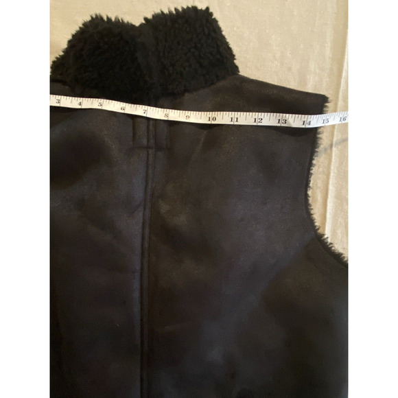 Canyon River Blues Vest Womens L / XL Black Faux Suede & Faux Fur Lined Vest - Picture 10 of 10